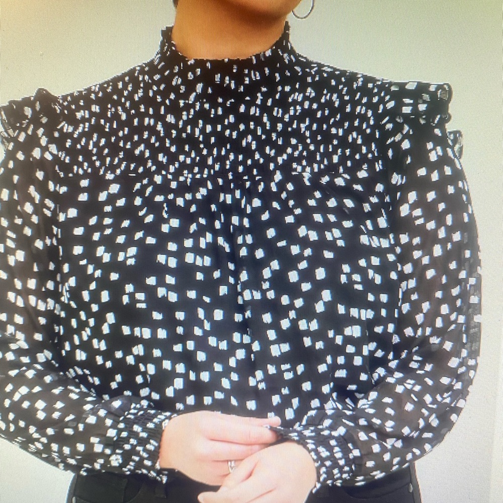 Torrid - Size 4 - black & white chiffon top - Picture 2 of 4